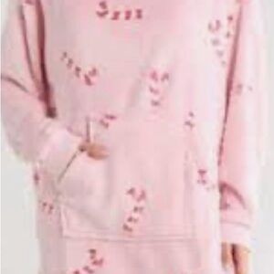 Pink Hoodie with Candy Cane Pattern